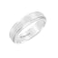 ELTON Raised Brush Finished Center White Tungsten Carbide Comfort Fit Band with Polished Step Edges by Triton Rings - 6 mm - Larson Jewelers