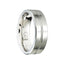 JEDAH Men’s Satin Finished Cobalt Wedding Ring with Brushed Center Groove - 7mm - Larson Jewelers