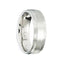 FENIX Brushed Cobalt Men’s Ring with Polished Beveled Step Edges - 7mm - Larson Jewelers