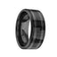 VAAN Torque Black Cobalt Flat Wedding Band Polished Finish Dual Edge Laser Design - 9 mm - Larson Jewelers