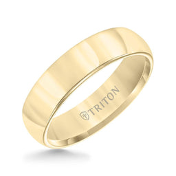 FARGO Domed Yellow Tungsten Carbide Comfort Fit Band with Bright Polish by Triton Rings - 6mm - Larson Jewelers