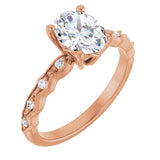 ELLA 14K Rose Gold Oval Lab Grown Diamond Engagement Ring