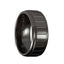 RESETTI Torque Black Cobalt Wedding Band Polished Vertical Etched Accents Beveled Edges - 9 mm - Larson Jewelers