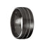 LAYTON Torque Black Cobalt Wedding Ring Domed Brushed Finish Center Design Polished Edges - 9 mm - Larson Jewelers