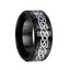 DESMOND Torque Black Cobalt Wedding Band Polished Laser Celtic Design Beveled Edges - 9 mm - Larson Jewelers