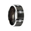 PYRAMID Torque Black Cobalt Polished Wedding Band Vertical Grooved Center Pattern with Diamonds Beveled Edges - 9 mm - Larson Jewelers