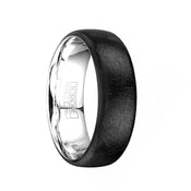 WULONG Torque Black Cobalt Wedding Band Wire Brushed Finish Center Round Edges - 7 mm - Larson Jewelers