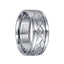 Dual Grooved White Cobalt & 14k White Gold Men’s Wedding Band with Cuts - 9mm - Larson Jewelers