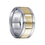 Extra Wide White Cobalt Men’s Wedding Band with 14k Yellow Gold Grooved Inlay - 10.5mm - Larson Jewelers