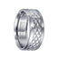 Carved Diamond Pattern 14k White Gold Center Men’s Cobalt Wedding Ring - 9mm - Larson Jewelers