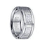 Polished Cobalt Men’s Wedding Ring with Hammered 14k White Gold Inlay - 9mm - Larson Jewelers