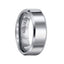 GLENN Tungsten Carbide Ring with Reflective Polished Finish and Beveled Edges by Triton Rings - 8 mm - Larson Jewelers
