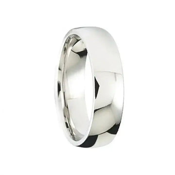 Polished Comfort-Fit Women’s Cobalt Flat Band - 6mm - Larson Jewelers