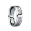 MAXIMIANUS Brushed & Engraved Celtic Knot Tungsten Ring with Raised Center - 8mm - Larson Jewelers