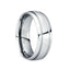PAULINUS Polished Tungsten Carbide Wedding Band with Dual Grooves - 8mm - Larson Jewelers