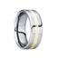 CELSUS Tungsten Carbide 18K Yellow Gold Inlaid Wedding Ring - 8mm - Larson Jewelers