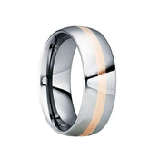 CNAEUS Tungsten Carbide Wedding Band with 18K Rose Gold Inlay - 8mm - Larson Jewelers