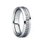 SATURNINUS Engraved Greek Key Tungsten Wedding Ring with Beveled Edges - 6mm - Larson Jewelers
