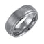KENDALL Domed White Tungsten Carbide Ring with Wire Brush Finish and Polished Step Edges by Triton Rings - 8mm - Larson Jewelers