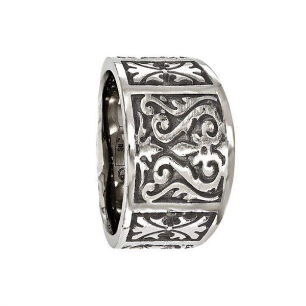 AENEAS Polished Titanium Ring with a Casted Design by Edward Mirell - 14mm - Larson Jewelers