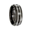 Edward Mirell Titanium Brushed/Polished/Grooved Black Ti 8mm Ring - Larson Jewelers