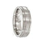 MAURUS Brushed Titanium Ring with Polished Grooves by Edward Mirell - 7 mm - Larson Jewelers