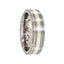 BACCHUS Brushed Titanium Ring with Sterling Silver Inlay by Edward Mirell - 7 mm - Larson Jewelers
