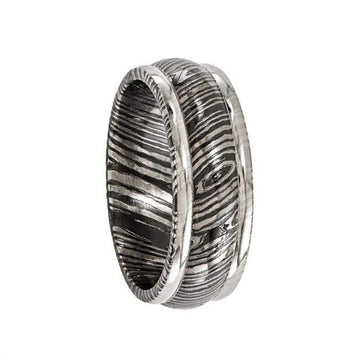 Edward Mirell Timoku 8mm Domed Ridged Edge Band - Larson Jewelers