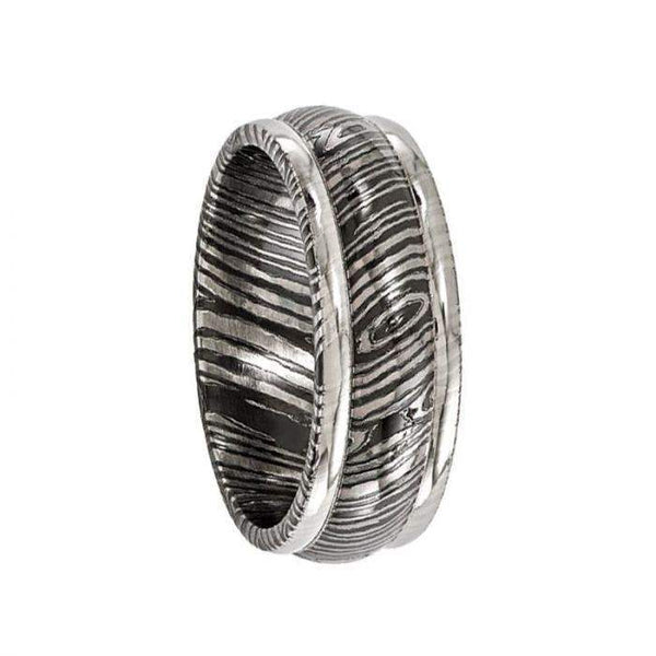 Edward Mirell Timoku 8mm Domed Ridged Edge Band - Larson Jewelers
