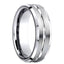 DONATELLO Benchmark Beveled Cobalt Chrome Wedding Ring with Center Groove - 7 mm - Larson Jewelers