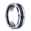 ARMATUS Benchmark Beveled Cobalt Chrome Ring with Black Ceramic Inlay - 7 mm - Larson Jewelers