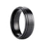 BLAKE Black Titanium Wedding Band with Raised Satin Center by Benchmark Rings - 8mm - Larson Jewelers