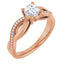 LITA 14K Rose Gold Round Lab Grown Diamond Engagement Ring