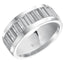 CARRICK Triton Rings CARRICK White Tungsten Ring With Horizontal Gear Teeth Center 9mm - Larson Jewelers