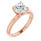JARA 14K Rose Gold Round Lab Grown Diamond Solitare Engagement Ring