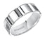 MORGAN Flat Bright Polished White Tungsten Carbide Comfort Fit Wedding Band with Vertical V cuts by Triton Rings - 7 mm - Larson Jewelers