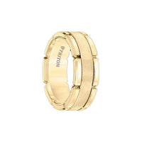 ALAMAR Gold Plated Tungsten Carbide Flat Comfort Fit Band with Brush Center & Bright Rims by Triton Rings - 8mm - Larson Jewelers