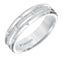 ARJAN White Tungsten Carbide Comfort Fit Band with Cut Brick Motif with Satin Center Finish by Triton Rings - 6mm - Larson Jewelers