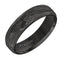 BRAITH Black Tungsten Carbide Step Edge Comfort Fit Band with Satin Hammer Texture by Triton Rings - 6mm - Larson Jewelers