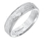 BESART White Tungsten Carbide Step Edge Comfort Fit Band with Satin Hammer Texture by Triton Rings - 6mm - Larson Jewelers