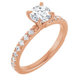 EVELYN 14K Rose Gold Round Lab Grown Diamond French-Set Engagement Ring