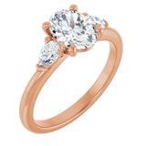 VARDA 14K Rose Gold Oval Lab Grown Diamond Engagement Ring