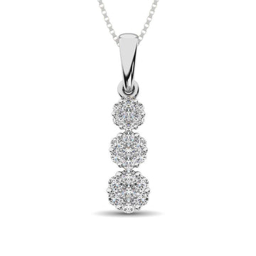 14K White Gold 1/2 Ct.Tw. Diamond Flower Pendant - Larson Jewelers