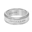 BURGESS Tungsten Wedding Band with Silver Inlay and 9 White Diamonds by Triton Rings - 8 mm - Larson Jewelers