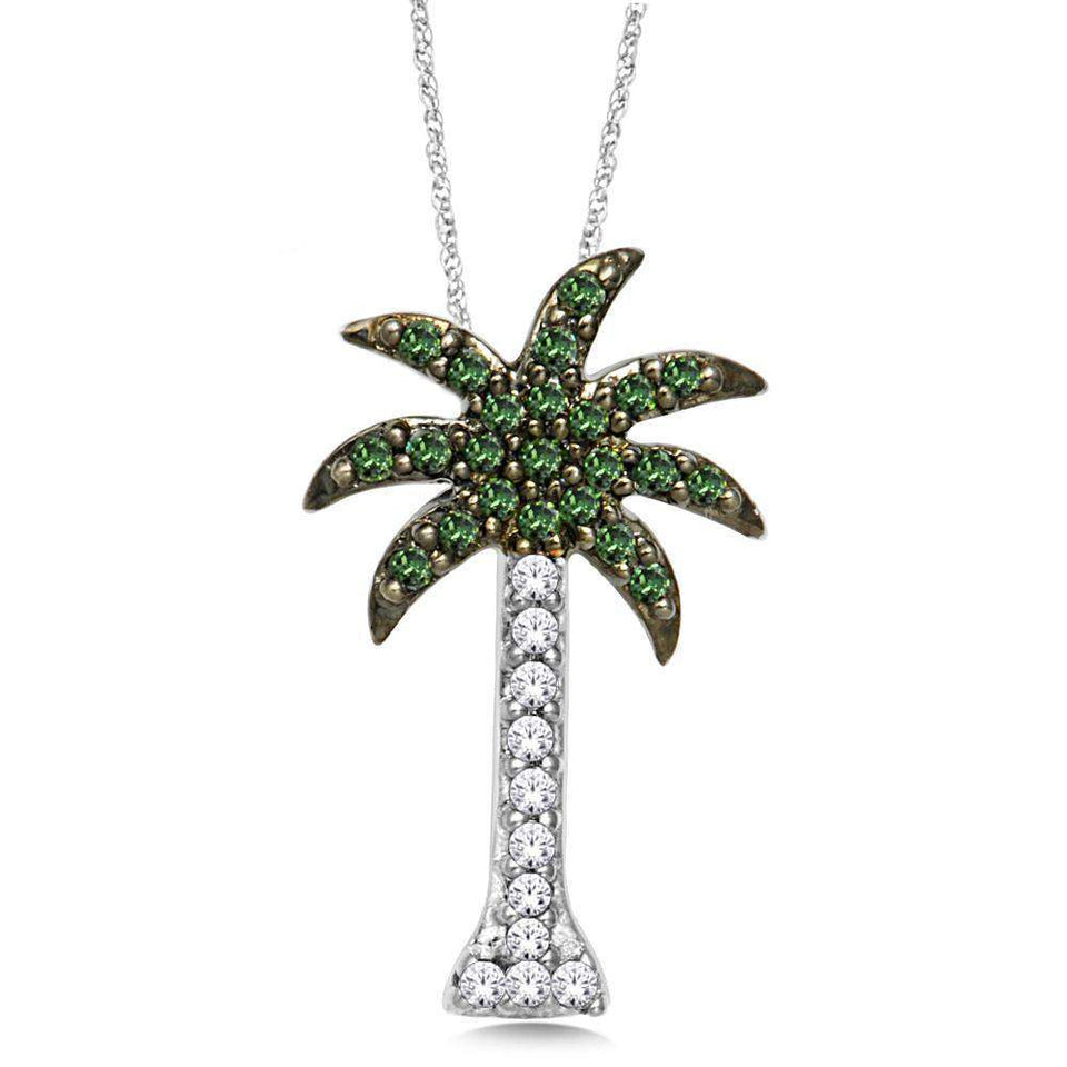 14K White Gold 1/4 Ct.Tw. Diamond Slide Pendant - Larson Jewelers