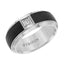 AIKEN Tungsten Ring with Black Center and .17 ct Square Diamond Setting by Triton Rings - 8mm - Larson Jewelers