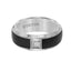 AIKEN Tungsten Ring with Black Center and .17 ct Square Diamond Setting by Triton Rings - 8mm - Larson Jewelers