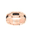 ROSETTE Flat Rose Gold Plated Tungsten Ring with Black Diamond Settings by Triton Rings - 8mm - Larson Jewelers