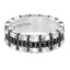 BARAK Sterling Silver Cast wedding band with black sapphires and black Oxidation - 7.5mm - Larson Jewelers