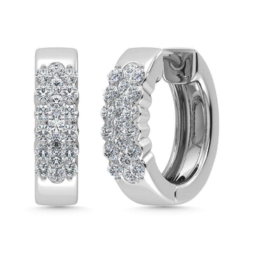Diamond 1/2 Ct.Tw. Hoop Earrings in 14K Yellow Gold - Larson Jewelers